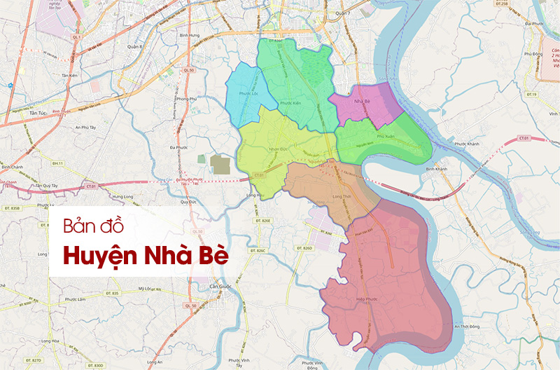 Bản đồ Nhà Bè TPHCM: Cập nhật quy hoạch, vị trí các khu dân cư
