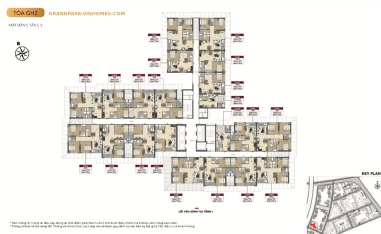Mặt bằng căn hộ GH2 Glory Heights: Thiết kế tối ưu, sống tiện nghi
